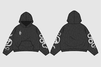 do custom design 3d hoodie mockup and streetwear clothing