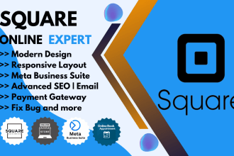 square website design, square redesign, square landing page, square online store