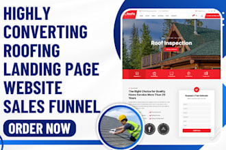 design roofing website roofing construction landing page roofing leads funnel