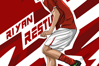 draw cartoon portrait awesome sports player
