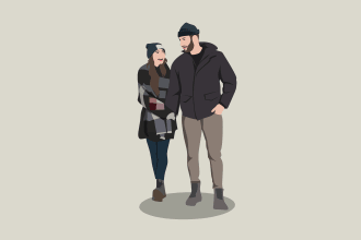 draw custom cute couple vector art for your anniversary gift