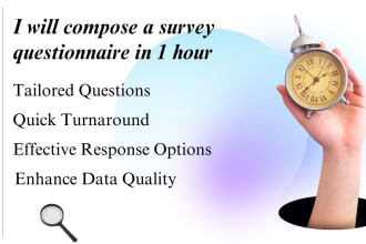 compose a survey questionnaire in 1 hour