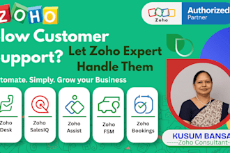 set up zoho desk, salesiq, and bookings for customer support