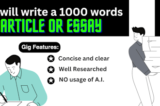 write a concise 1000 words article or essay for you