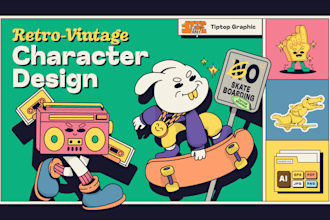draw custom characters in urban retro style