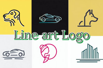 design line art logo, hand dawn vector line art,change image to vector