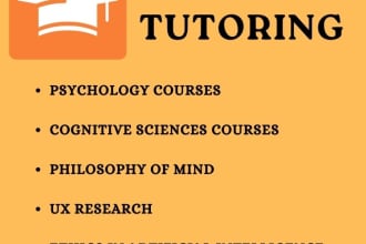 provide tutoring for psychology, cognitive sciences courses