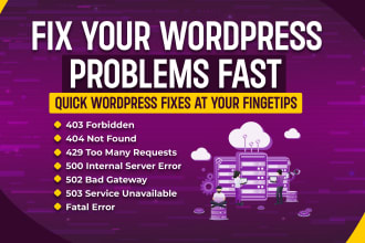 fix wordpress issues or errors quickly and efficiently