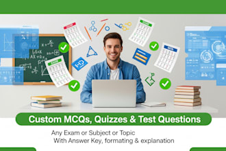 create custom mcqs, quizzes, and test questions for any exam, subject, or topic