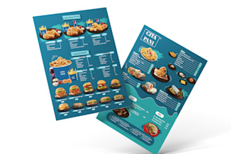do restaurant menu design, food menu or digital menu