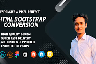 conversion PSD to HTML, figma to HTML responsive bootstrap