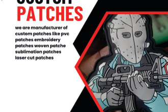create custom patches of pvc rubber logo embroidery