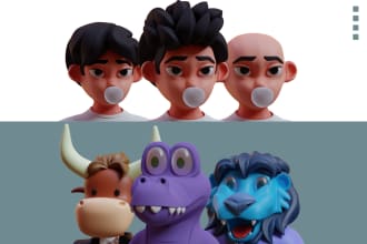 make cartoon avatar 3d nft art collection