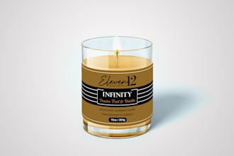 design candle label, product label, cosmetic label