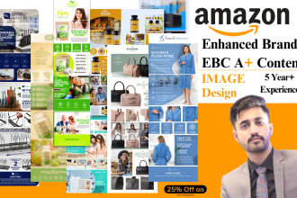 design amazon a plus content, create enhanced brand ebc images, and infographics