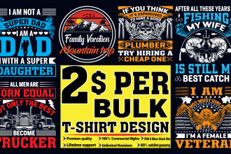 do vector typography and bulk t shirt merch