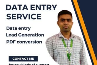 do data entry, lead generation and pdf convert