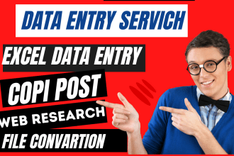 do efficient data entry, copy poste, and web research job