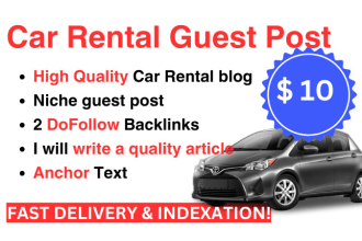 write and publish guest post car rental insurance website blog with backlinks