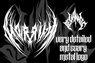 create a very detailled and scary metal logo
