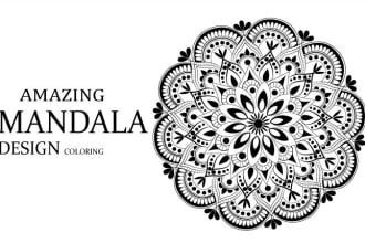 draw amazing mandala design, with coloring tattoo design