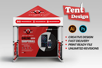 design canopy tent,  table cover, trade show backdrop banner