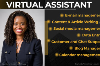 serve as your dedicated virtual administrative assistant, carter for your needs