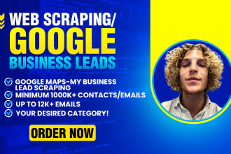 generate business leads via google maps and gmb with data mining and scraping