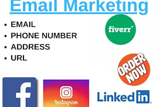 collect email, phone, location and URL from facebook and instagram