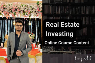 create your online course content on real estate investing