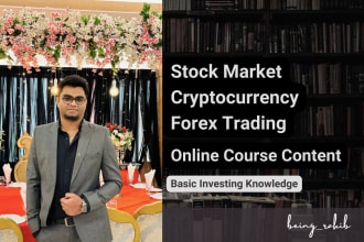 create online course content on stock, crypto and forex