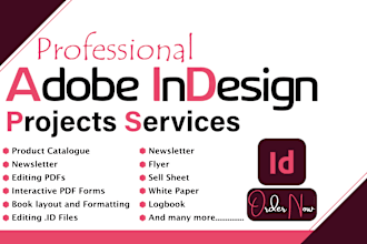 do any adobe indesign project , book formatting, book layout