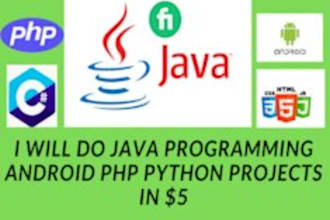 do java programming android app php python projects