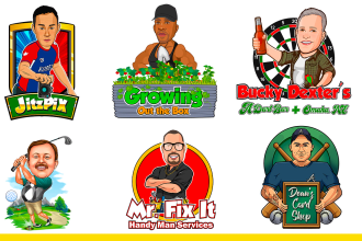 design custom portrait design and cartoon logo, mascot or caricature design