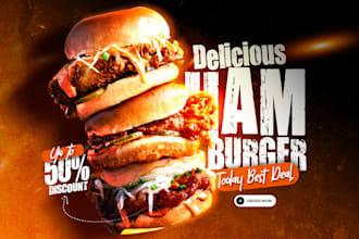 design stunning creative food banners for you restaurant