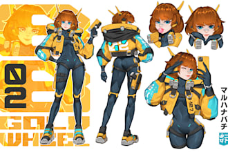 draw reference sheets for your character in anime style