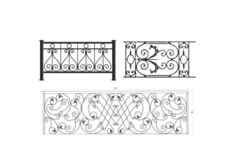 make 2d wrought iron gate door and grill for you in cad