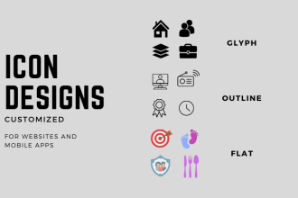 design custom website and mobile app icons
