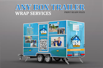 do modern food truck ,box trailer car van boat bike logo airstream wrap design