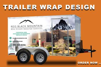 do modern food truck ,box trailer car van boat bike logo airstream wrap design