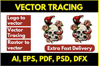 do vector tracing, edit and modify logo, redraw
