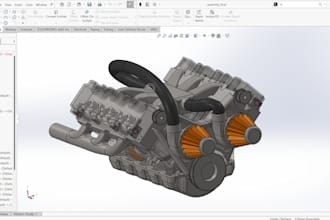 create 2d drawings, 3d models and design mechanical products in solidworks