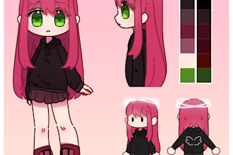 create a chibi reference sheet of your oc