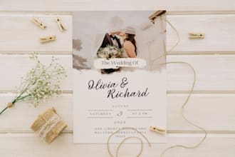 create a fancy wedding invitation card design