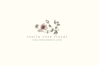 make floral, boho, shop, flower farm, business logo
