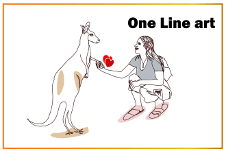create custom pet, animals portrait one line art