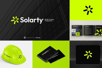 do flat minimalist logo with corporate brand identity