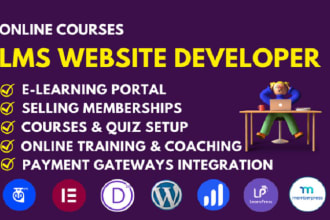 build lms website in learndash moodle cloud elearning content course creation