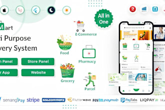 do 6ammart multivendor website app with admin and website