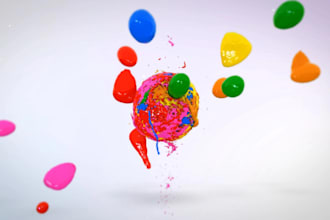create a full HD colorful paint effects logo reveal